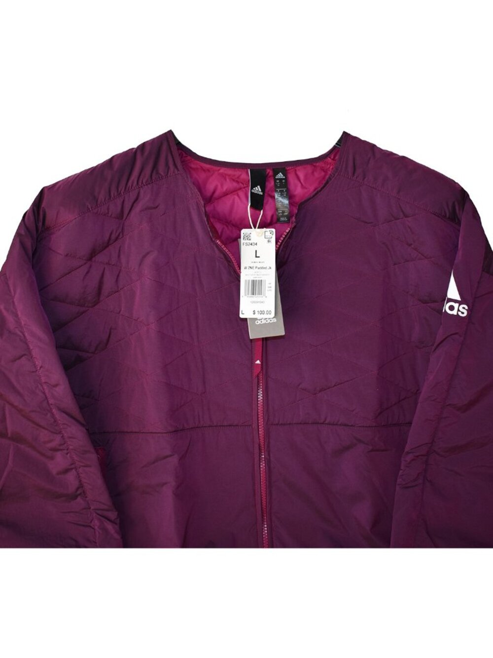 Adidas Women’s Jacket ZNE Padded Softshell Sport Windbreaker Diamond Quilt - Picture 7 of 8